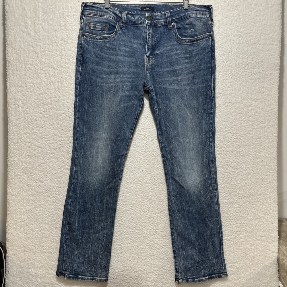 True Religion Men's Jeans Size 38 Ricky No Flap Relaxed Straight Denim Blue